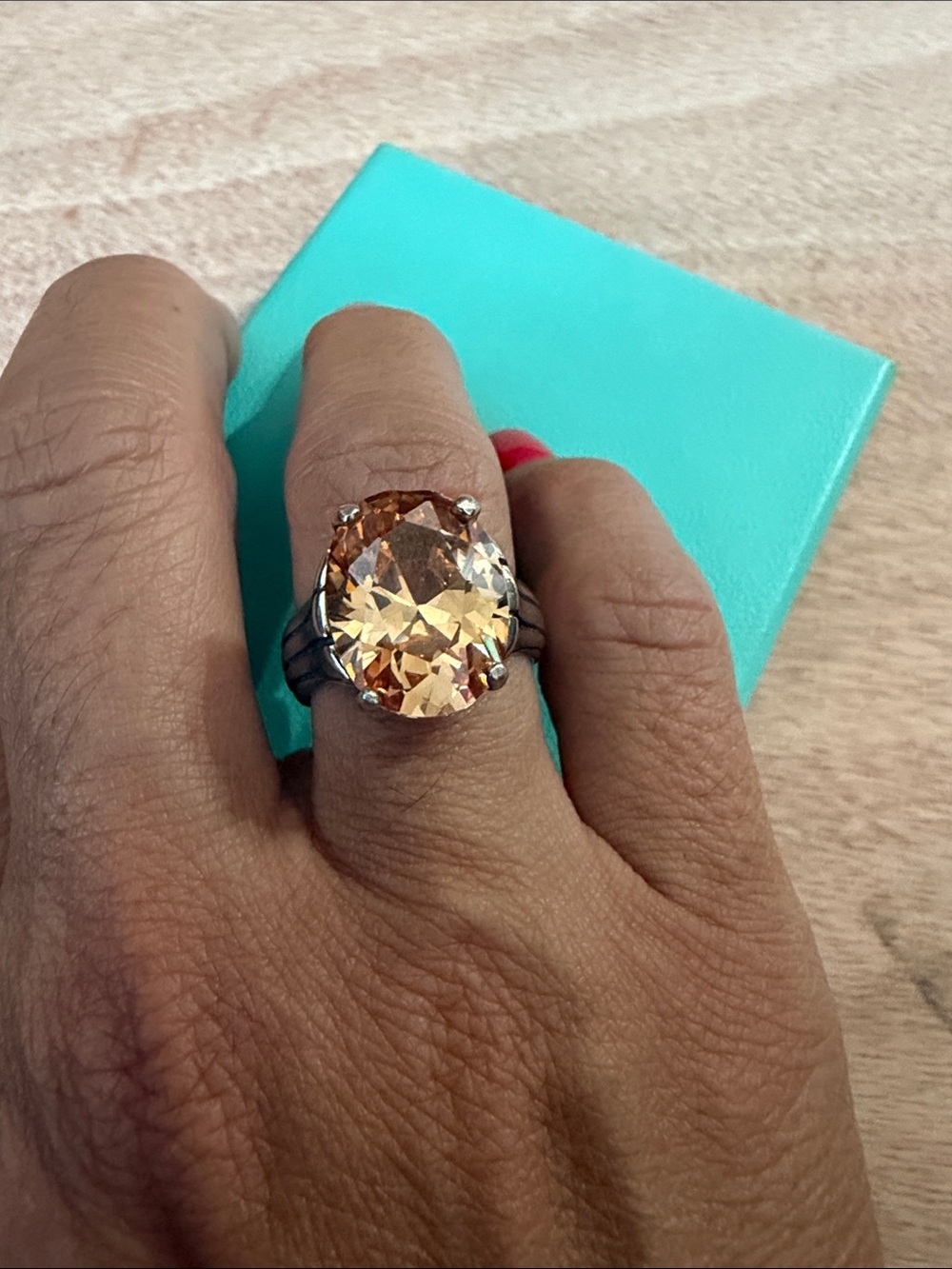 Sterling Silver Silpada Elegant Champagne CZ Ring - Women's Jewelry - Picture 3 of 3